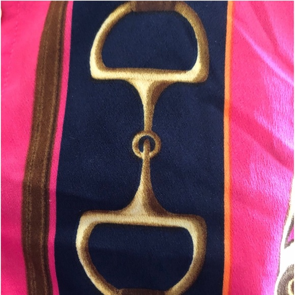 RALPH LAUREN Rare Pink Equestrian Horse Bit Stirrup Beautiful Luxury Blouse Sm - Picture 10 of 15